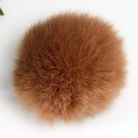 Помпон искусственный мех "Шоколад молочный" d=7 см   4453137