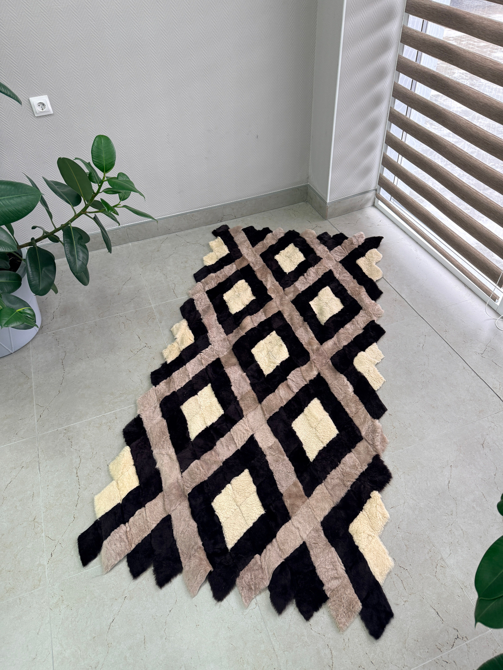 Покрывало меховое ковер из шкуры овчины