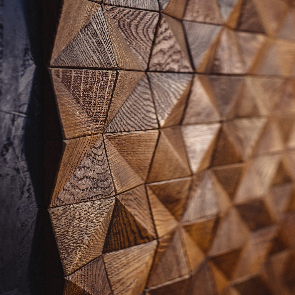 Деревянная мозаика для стен Wood Mosaic Аравия Дуб цвет венге