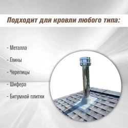 Кровельный проходник для дымохода "ВЕЗУВИЙ" Коричневый №110 (диаметр 75-200мм, 420х420мм) угловой, силикон