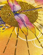 Пакет подарочный бумажный "Акварельные сюжеты. Стрекоза", мат. ламин., блестки, 18x23x10см