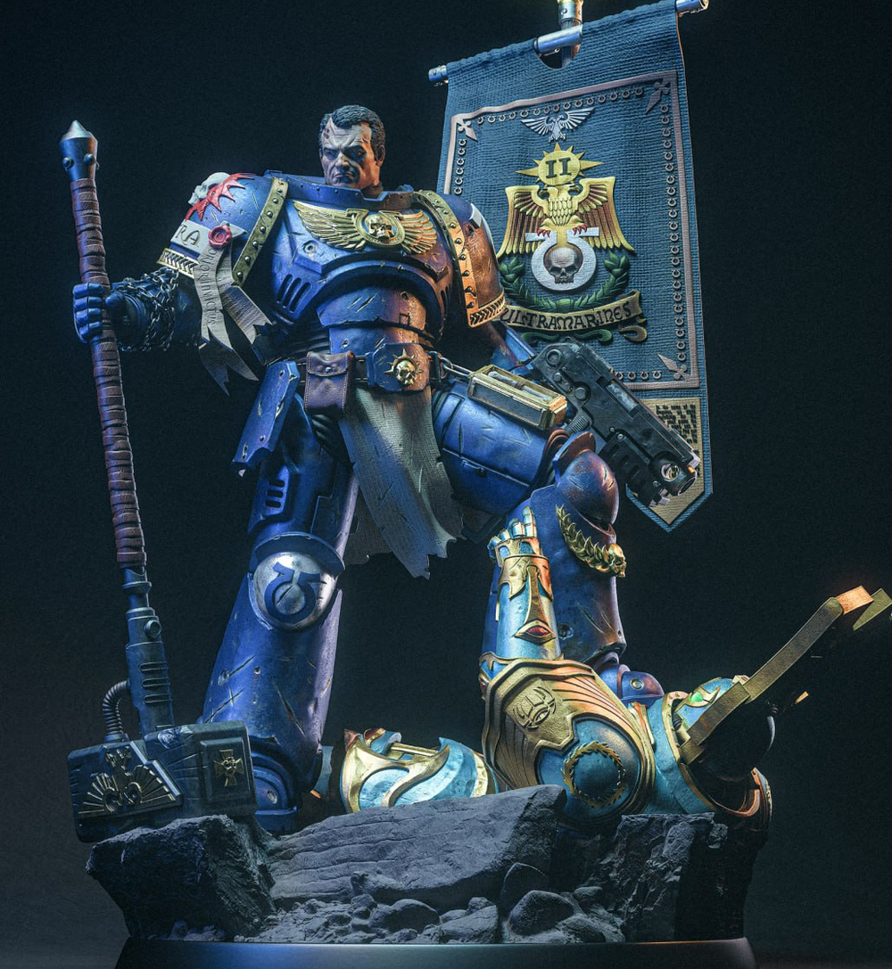 Фигурка, капитан Деметриан Титус, Warhammer 40 000, высота фигурки 19 см