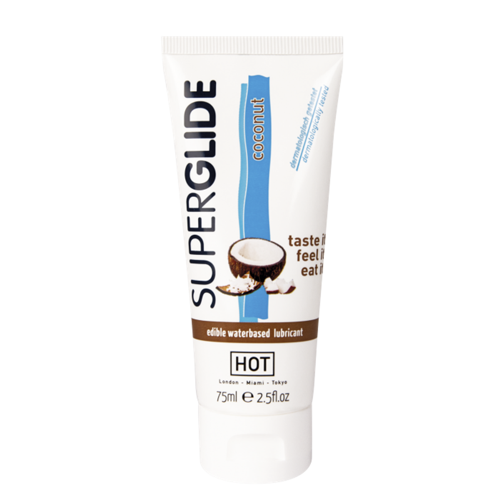 HOT Superglide - Смазка съедобная на водной основе со вкусом кокоса, 75мл