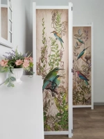 Ширма из массива дерева "Птички" 180см