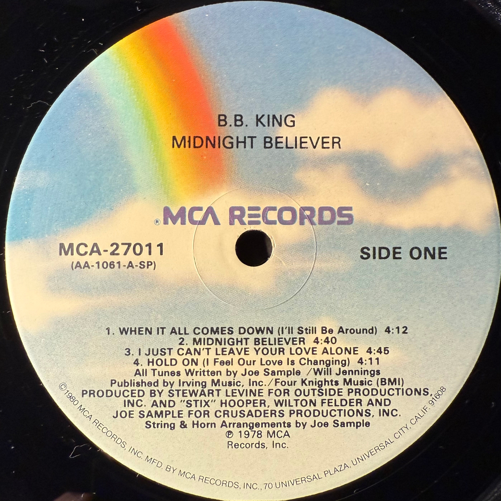 B.B. King ‎– Midnight Believer (США 1980г.)