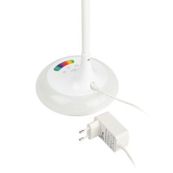 Настольный светильник ЭРА NLED-481-10W-W светодиодный с RGB ночником белый | Светодиодные настольные лампы