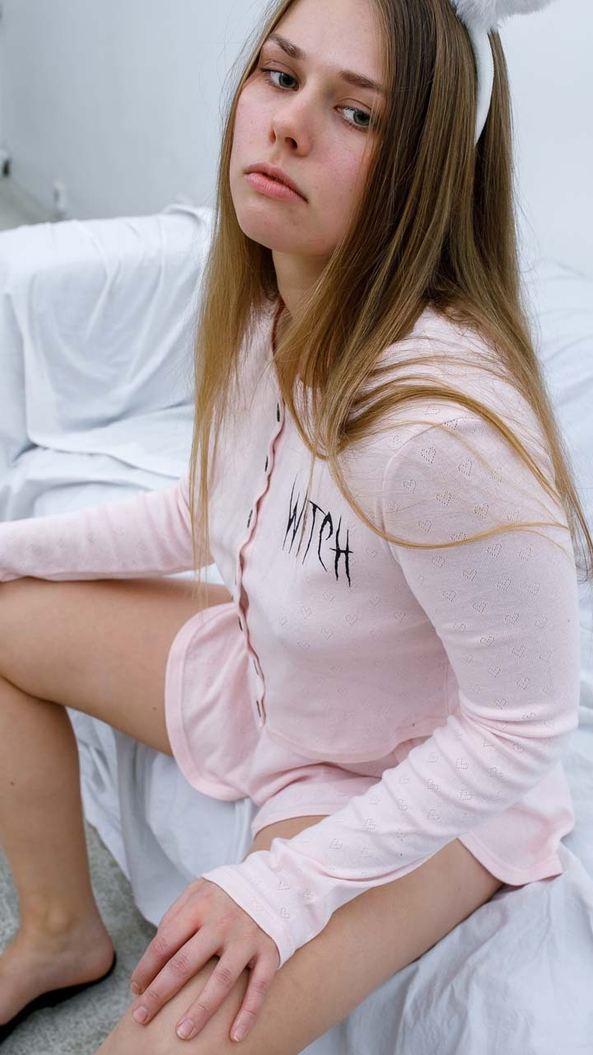 WITCH Pink. Пижама из ажурного хлопка