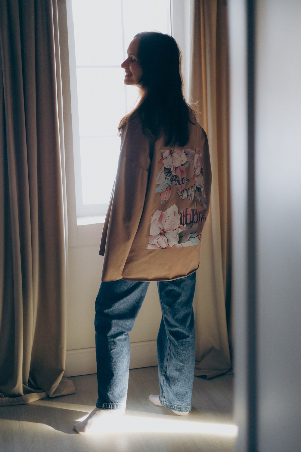 Лонгслив Oversize с принтом