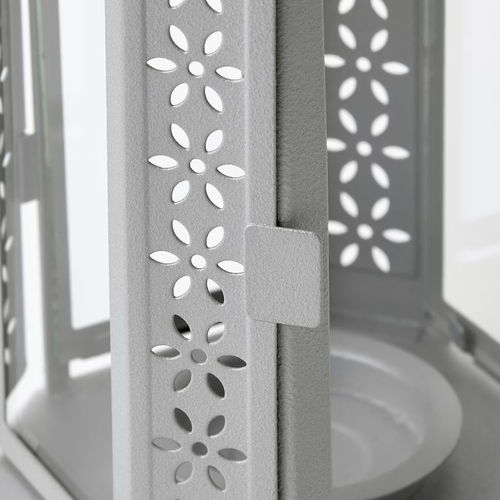 ЭНРУМ ENRUM Фонарь 22 см для дома и улицы, серебристый