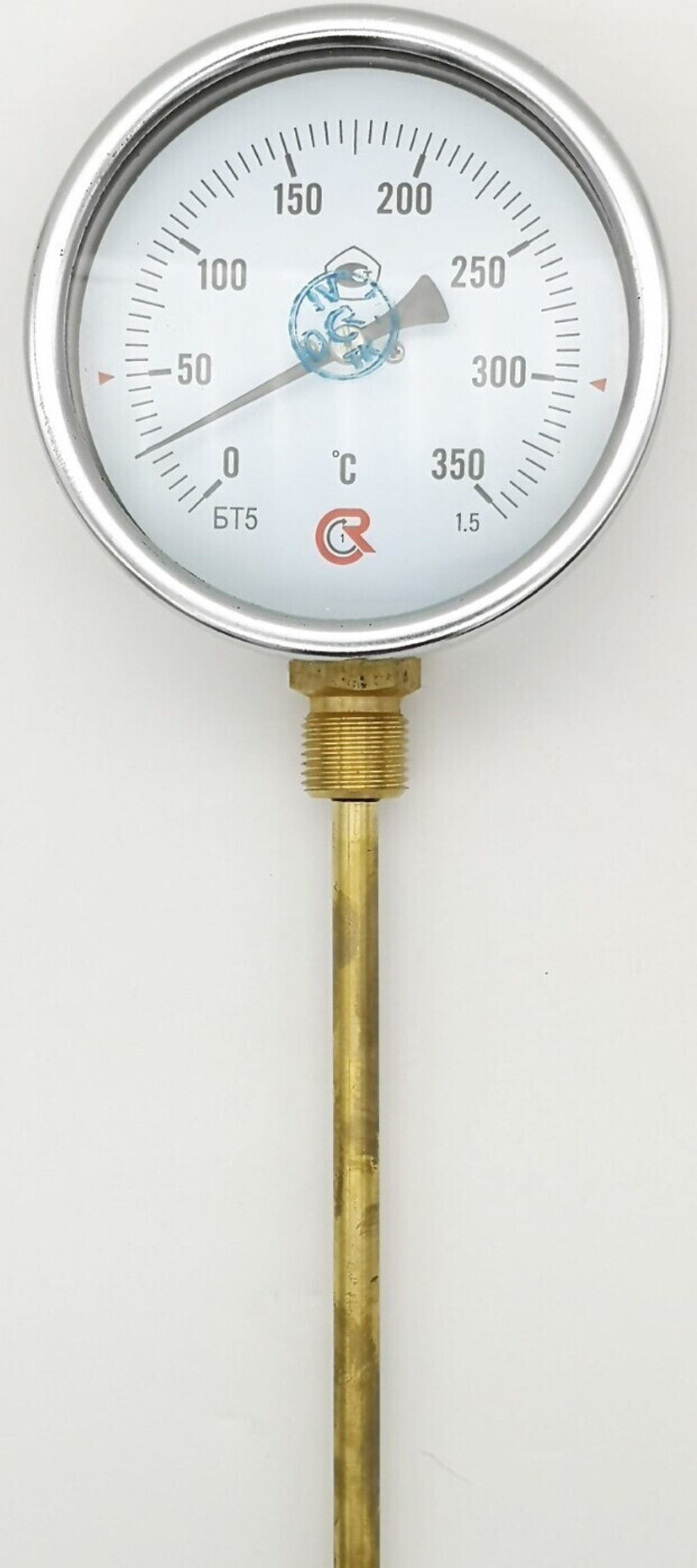 Термометр биметаллический БТ-52.211 (0+350), G1/2, 250мм, 1.5 радиальный