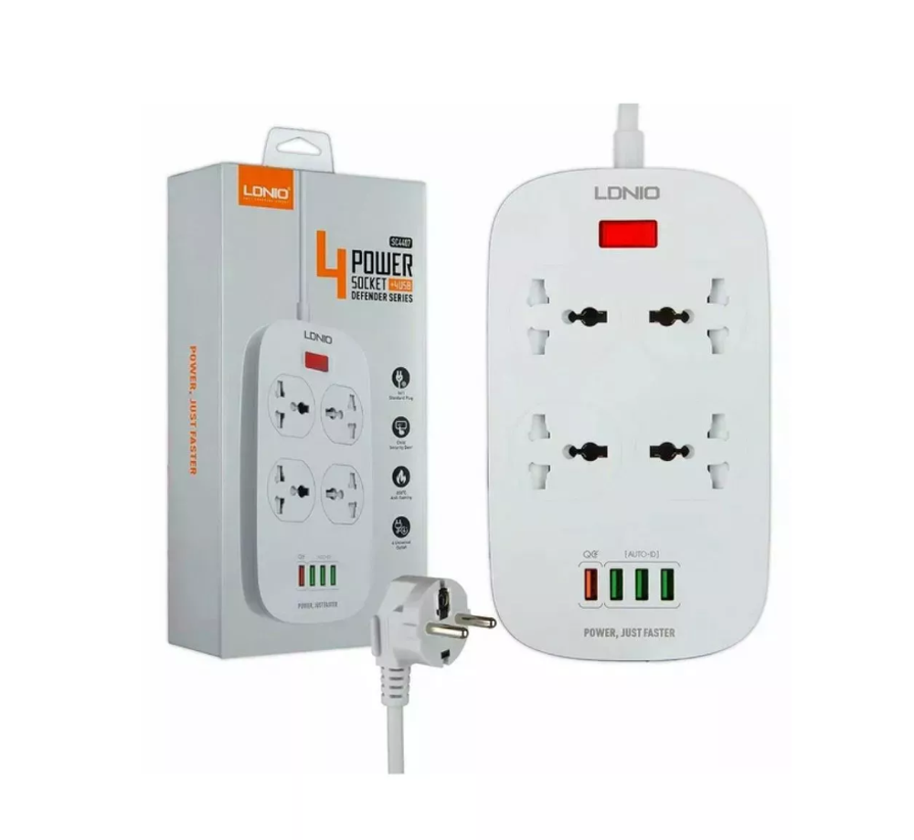 Сетевой фильтр SC4407 на 4 розетки + 4USB