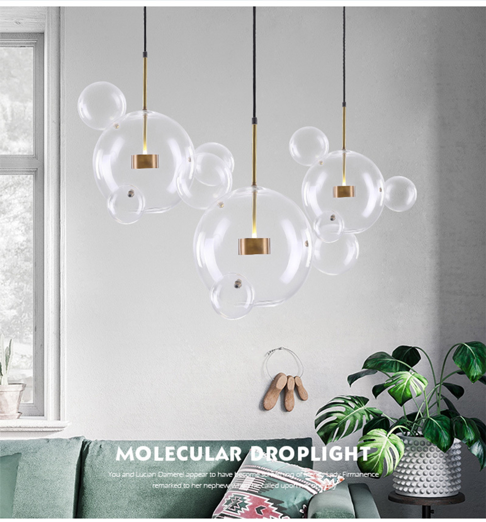 Pendant design lamp   Bolle by Giopato & Coombes (3 lampshade ,  round mount)