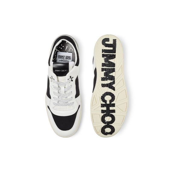 Jimmy Choo Canvas Calfskin Low 'Black White'