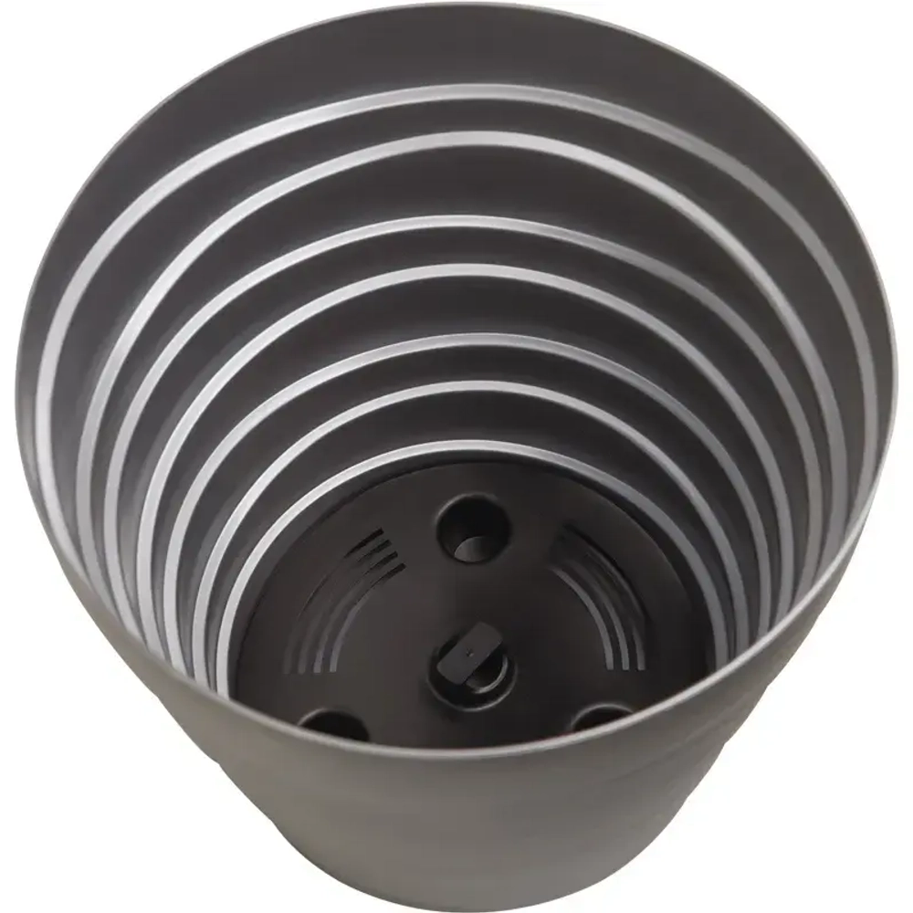 Кашпо для цветов пластиковое 1,4л d-14,5см «Бархан» Серебряный