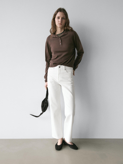 Massimo Dutti Джинсы прямого кроя, белый