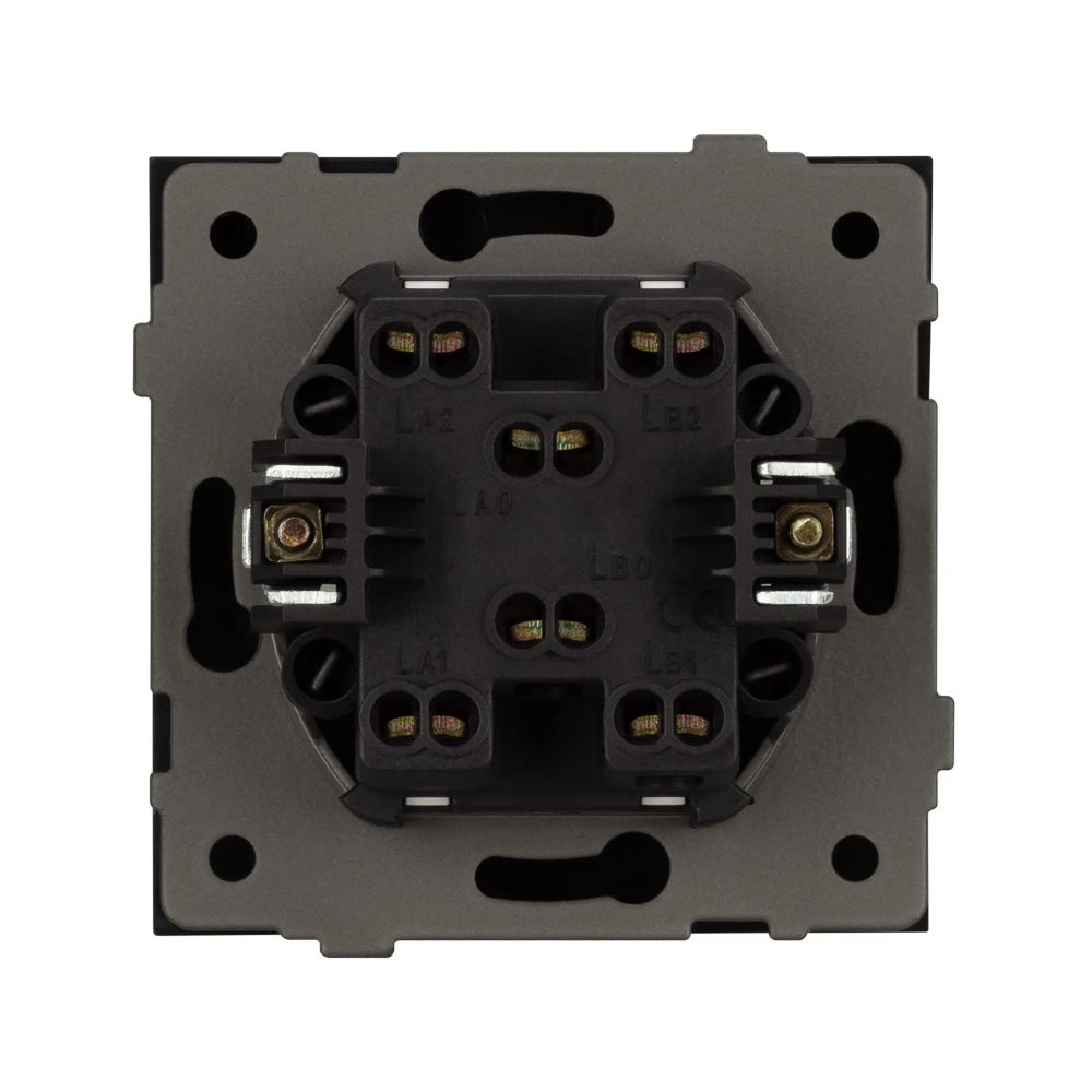 Механизм выключателя двухклавишный проходной SWT-TENDO-MKP2-PL-GR (230V, 10A) (Arlight, Графитовый) 054068