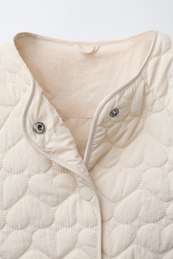 ZARA СТЕГАНАЯ КУРТКА, ЭКРЮ