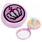 Расческа массажная детская складная «КАРАМЕЛЬ», корона, цвет фиолетовый, d-6см (пакет с подвесом)