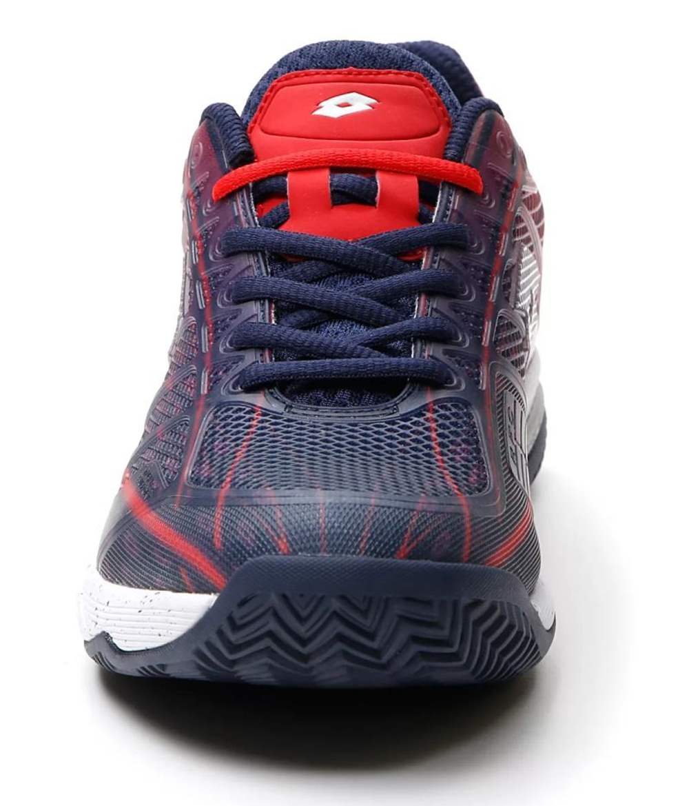 Мужские кроссовки теннисные Lotto Mirage 300 Clay - navy blue/all white/red poppy