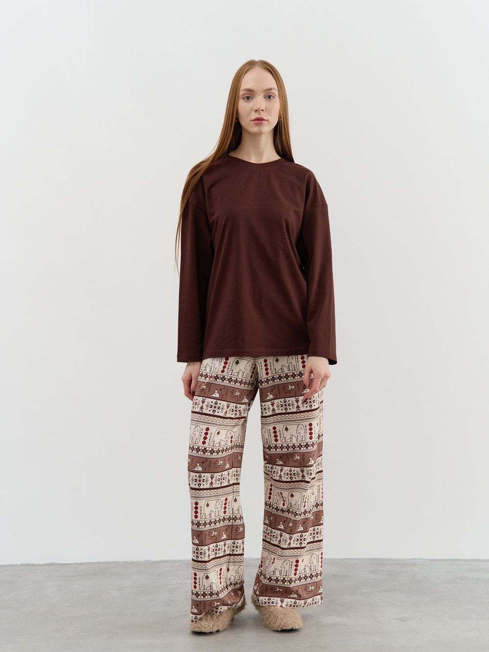 Лонгслив оверсайз "Каштан" женский