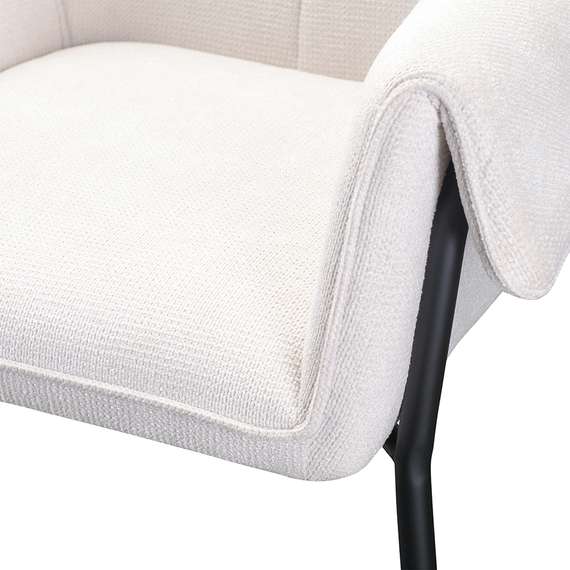 Стул Aline Arms молочный шенилл