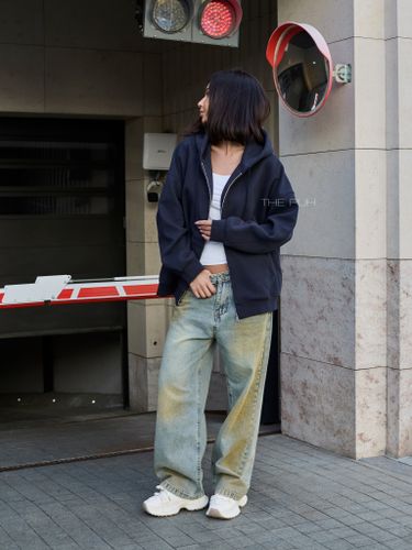 Худи на молнии в синем цвете