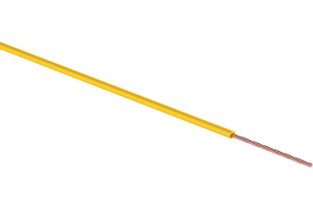 Провод ПГВА REXANT 1х0.75 кв.мм, желтый, бухта 100 м 01-6502