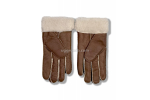 UGG Перчатки Кожаные Женские Коричневые
