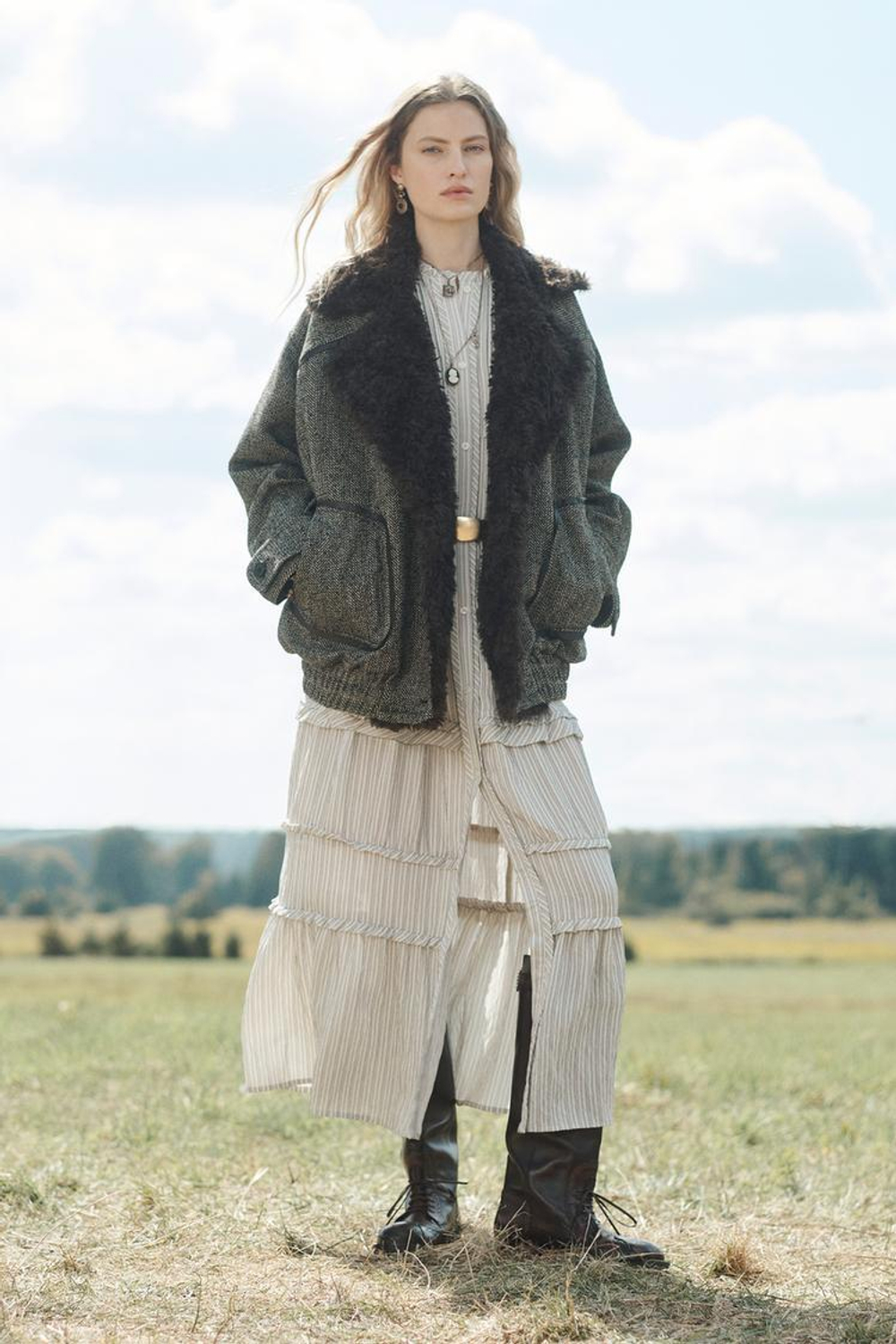 ZARA КУРТКА-БОМБЕР ИЗ СМЕСОВОЙ ШЕРСТИ, ЧЕРНЫЙ