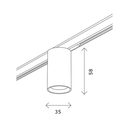 ST671.436.05 Магнитный трековый светильник Черный LED 1*5W 3000K 340Lm Ra>90 36° IP20 D35xH58 24V SUPER5
