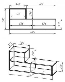 Стеллаж универсальный Салоу (дуб сонома), МФ 1+1