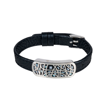 Браслет Fiore Luna на кожаном черном ремешке CB00996-6 BW