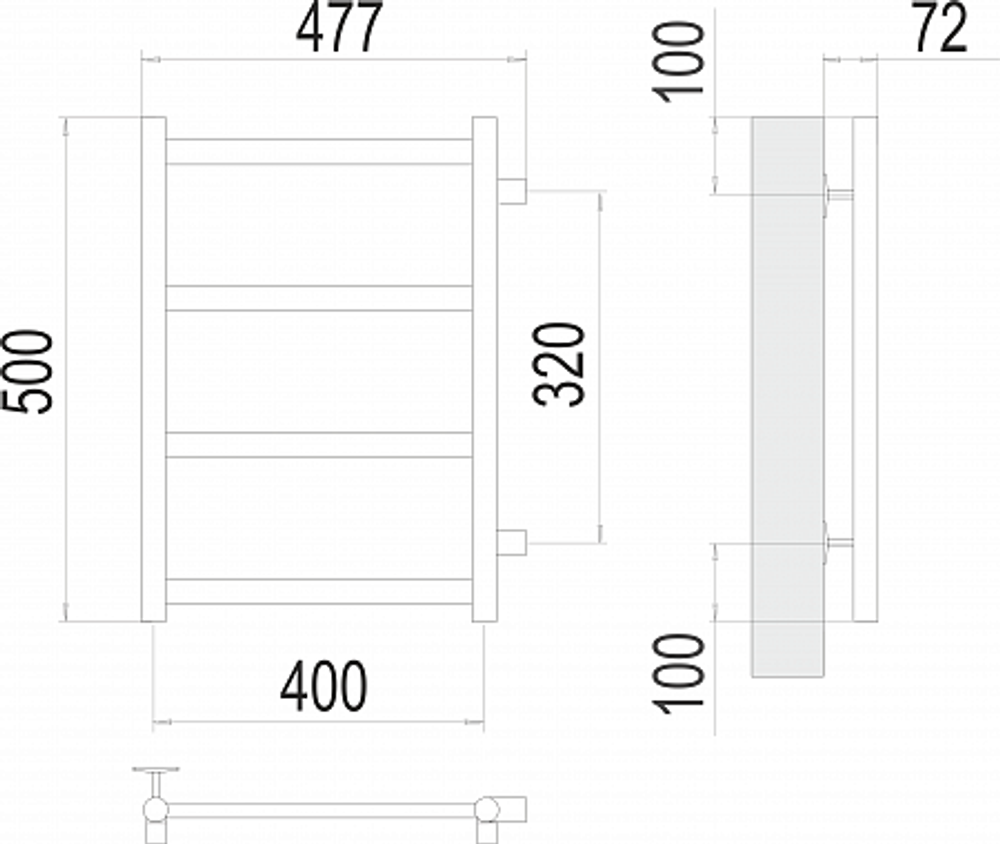 Полотенцесушитель водяной Terminus Аврора П4 400х500 бп320