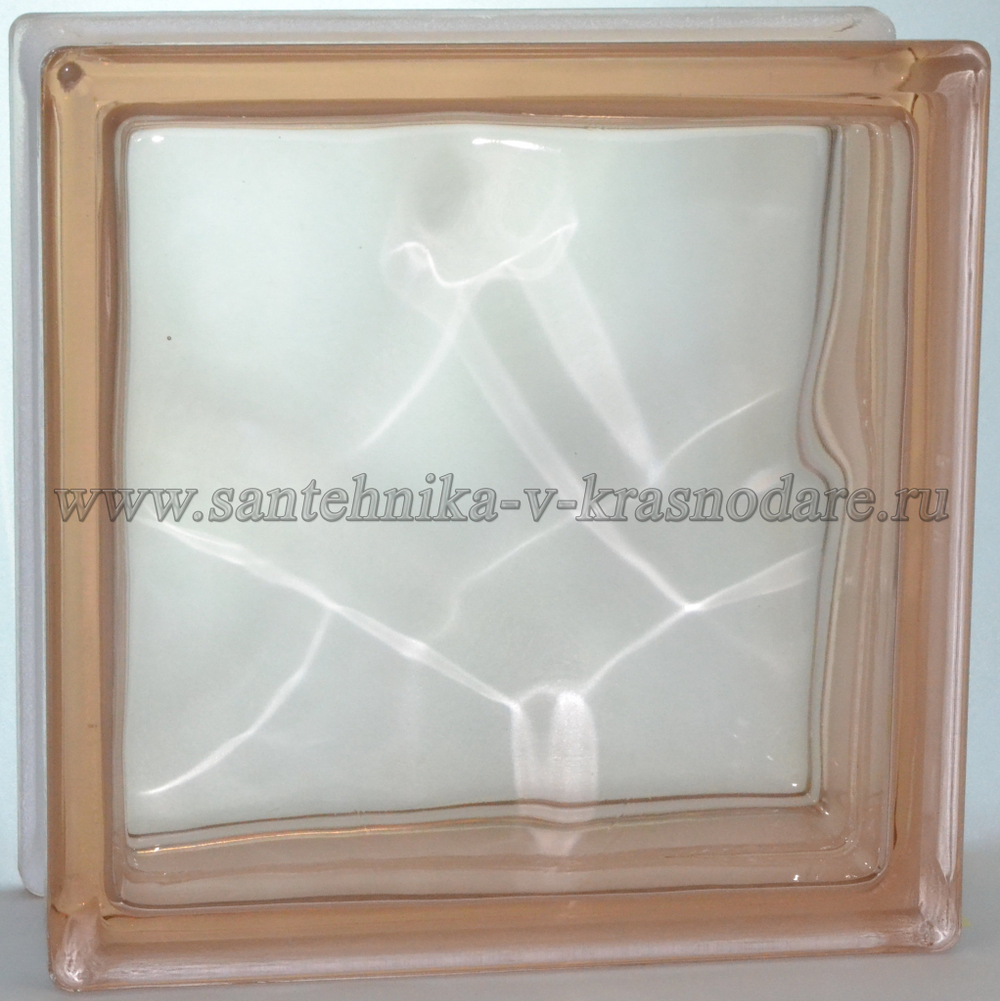 Стеклоблок розовый окраска в массе Vitrablok  19x19x8