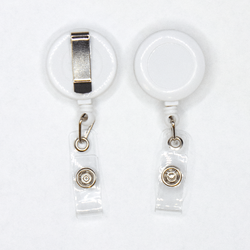 Ретрактор (рулетка) для карты Москвёнок с клипсой белый