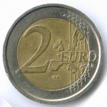 2 евро 2005 год. Италия. 1 год с момента подписания европейской Конституции. Биметалл VF