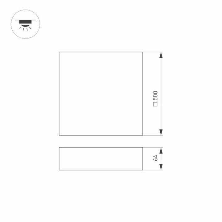 Потолочный светильник Arlight SP-QUADRO-S500x500-50W Warm3000 034802
