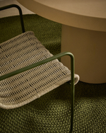 Стул Maurina из оцинкованной стали зеленого цвета и экрю и серым шнуром