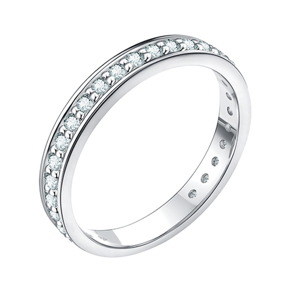 Кольцо из серебра с фианитами