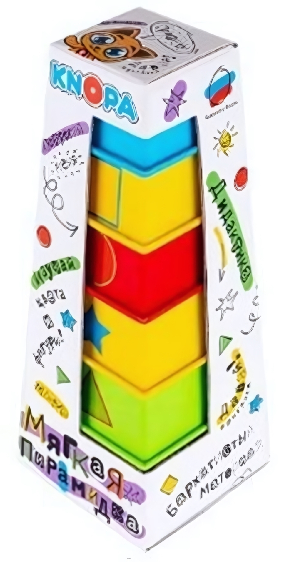 Пирамидка мягкая стаканчики с наклейками "Дидактика" (КНОПА)