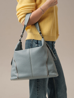 Кожаная сумка Deboro 3917 серое небо