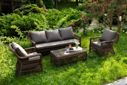 "Гранд Латте" лаунж-зона из искусственного ротанга, цвет коричневый