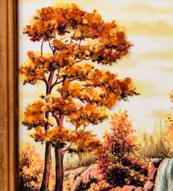 AMB-74/68 Картина «Красота природы» (с янтарной крошкой) дер.краш.рамка 12х15