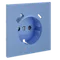 Накладка для розетки с заземлением и защитными шторками, с USB A+C, S70 (деним) vls001015