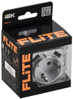 FLITE Розетка 1-местная с заземлением с защитными шторками 16А с USB A+A 3,1А безвинтовое крепление РСЮша11-1-ФлА алюминий IEK