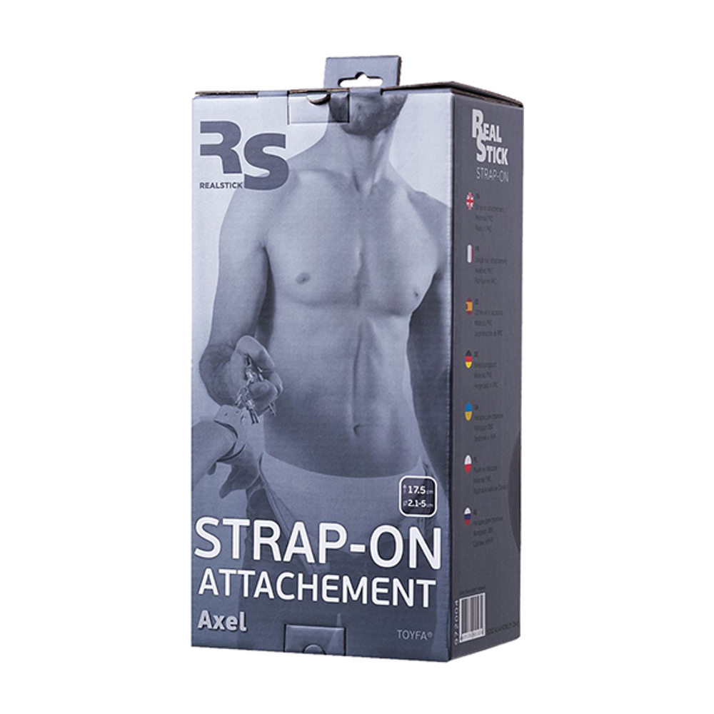 Черная насадка для страпона 17,5см ToyFa RealStick Strap-On Axel 972004