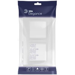 Рамка для розеток и выключателей ЭРА Elegance 14-5012-01М Classic, на 2 поста, белый матовый