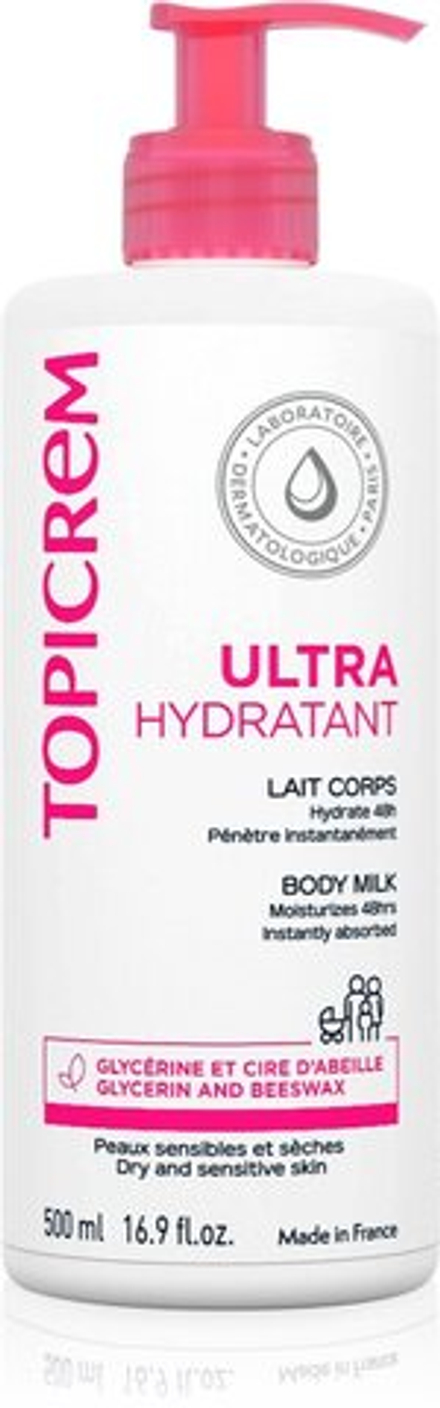 Topicrem UH BODY Ultra-Moisturizing Body Milk - глубоко увлажняющее молочко для тела для сухой и чувствительной кожи /   500  ml  / GTIN 3700281702286