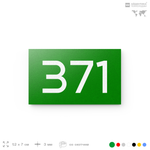 Номер на дверь 371, табличка на дверь для офиса, квартиры, кабинета, аудитории, склада, зеленая 120х70 мм, Айдентика Технолоджи