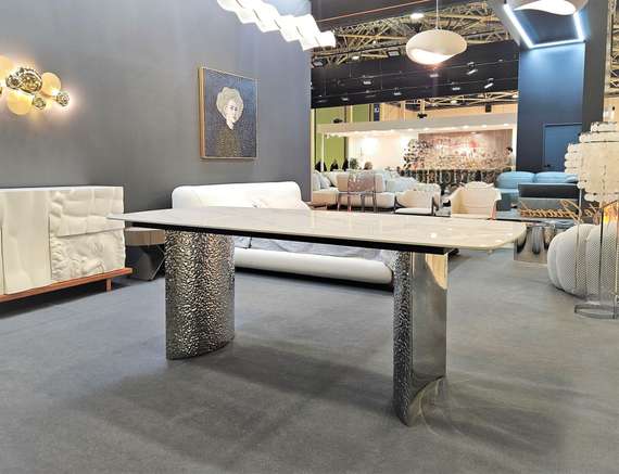 Стол Blevio 200х90 см, белый керамогранит